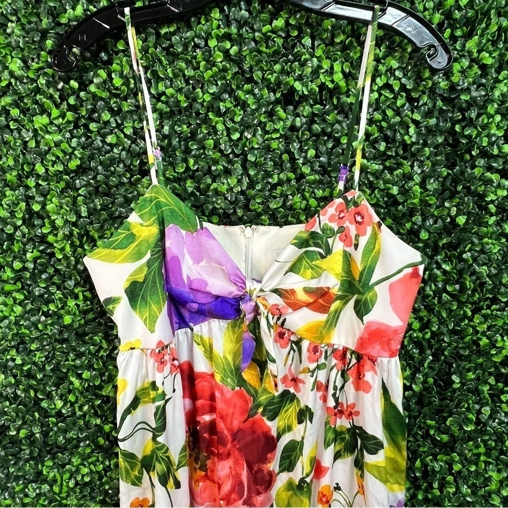 LONDON TIMES | Floral Tie Slip Dress - Picture 5 of 13